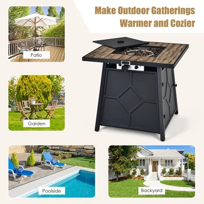 Costway 28 Inches Propane Gas Fire Pit Table 40,000 BTU Outdoor Heater W/Cover 6 Costway 28 Inches Propane Gas Fire Pit Table 40,000 BTU Outdoor Heater W/Cover - Image 6