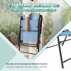 Costway Patio Portable Armrests Chair Folding Sling Back Chair Blue 14 Costway Patio Portable Armrests Chair Folding Sling Back Chair Blue -Costway GUEST 516a8396 dc3b 45b4 89ce 1617ed5bc504