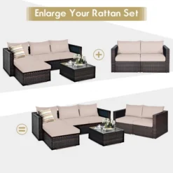 Costway 2PCS Patio Rattan Corner Sofa Sectional Furniture Cushion 16 Costway 2PCS Patio Rattan Corner Sofa Sectional Furniture Cushion -Costway GUEST 5220c6bc b8b0 4295 949f cad12a50e598