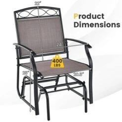 Costway 2pcs Patio Glider Set Single Swing Rocking Chair Heavy-Duty Metal Frame Outdoor 13 Costway 2pcs Patio Glider Set Single Swing Rocking Chair Heavy-Duty Metal Frame Outdoor -Costway GUEST 522cc615 14eb 4cfb ac09 001b565a5d1b