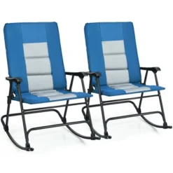 Costway Set Of 2 Padded Folding Rocking Chairs Patio Garden Yard Camping Red/Blue -Costway GUEST 524626f6 e212 43dd bbe4 eef548c15fdb