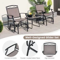 Costway 2pcs Patio Glider Set Single Swing Rocking Chair Heavy-Duty Metal Frame Outdoor 15 Costway 2pcs Patio Glider Set Single Swing Rocking Chair Heavy-Duty Metal Frame Outdoor -Costway GUEST 532e3fcc 6626 4774 9462 788ab5693805