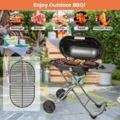 Costway Portable Propane Grill Folding Gas Grill Griddle With Wheels & Side Shelf -Costway GUEST 537c8d68 e8f6 495a 84e3 7109881af749