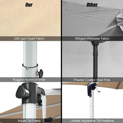 Costway 11' Patio Cantilever Offset Umbrella 360Degree Rotation Outdoor Tilt W/Base 4 Costway 11' Patio Cantilever Offset Umbrella 360Degree Rotation Outdoor Tilt W/Base - Image 4