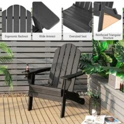 Costway 2PCS Patio Folding Adirondack Chair Weather Resistant Cup Holder Yard 18 Costway 2PCS Patio Folding Adirondack Chair Weather Resistant Cup Holder Yard -Costway GUEST 540cae81 6acc 4e71 b662 fd001b6cdf59