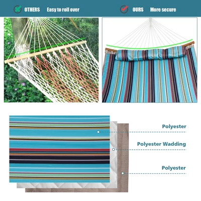 Costway Hammock Chair With Stand Heavy Duty Portable Carrying Bag Cushion Pillow RedBlue 7 Costway Hammock Chair With Stand Heavy Duty Portable Carrying Bag Cushion Pillow RedBlue - Image 7