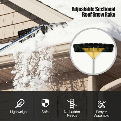 Costway 20 FT Aluminum Snow Roof Rake Adjustable Sectional Snow Removal Tool 5 Costway 20 FT Aluminum Snow Roof Rake Adjustable Sectional Snow Removal Tool - Image 5