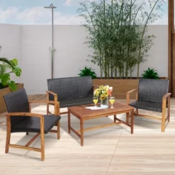 Costway 8PCS Outdoor Patio Rattan Furniture Set Acacia Wood Frame Sofa Loveseat Garden 10 Costway 8PCS Outdoor Patio Rattan Furniture Set Acacia Wood Frame Sofa Loveseat Garden -Costway GUEST 55585513 b54e 4693 9f58 5601c6d58d03