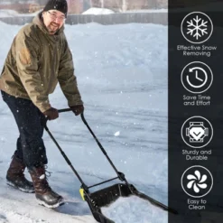 Costway 24'' Folding Poly Snow Shovel Snow Pusher W/Wheels U-Shape Handle 17 Costway 24'' Folding Poly Snow Shovel Snow Pusher W/Wheels U-Shape Handle -Costway GUEST 5561ea17 92a2 406c b1ca 54dc21c5c870