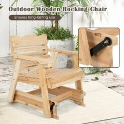 Costway Patio Outdoor Wood Slat Rocking Chair Porch Rocker Curved Seat 330 Lbs -Costway GUEST 5617e228 22e8 4772 9b59 6b74d71362c7