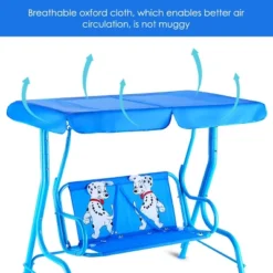 Costway Kids Patio Swing Chair Children Porch Bench Canopy 2 Person Yard Furniture Blue -Costway GUEST 566ce988 23ff 4cd4 947e 72996cfa690d