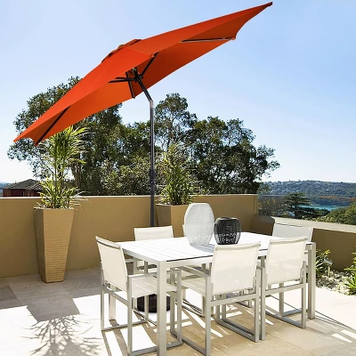 Costway 9FT Patio Umbrella Patio Market Steel Tilt W/ Crank Outdoor Yard Garden Orange 3 Costway 9FT Patio Umbrella Patio Market Steel Tilt W/ Crank Outdoor Yard Garden Orange - Image 3