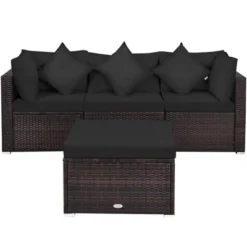 Costway 4PCS Patio Rattan Furniture Set Sofa Ottoman Cushion Garden Deck Black 17 Costway 4PCS Patio Rattan Furniture Set Sofa Ottoman Cushion Garden Deck Black -Costway GUEST 56bcba80 8472 40e6 987b e550734b5699