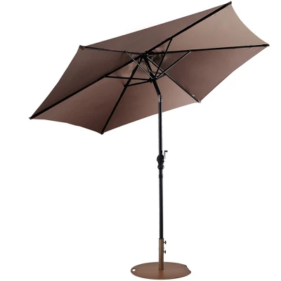 Costway 9ft Patio Umbrella Outdoor W/ 50 LBS Round Umbrella Stand W/ Wheels 14 Costway 9ft Patio Umbrella Outdoor W/ 50 LBS Round Umbrella Stand W/ Wheels - Image 14