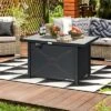 Costway 60,000 BTU 42'' Rectangular Propane Gas Fire Pit Heater Outdoor Table W/ Cover