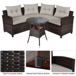 Costway 4PCS Outdoor Patio Rattan Furniture Set Cushioned Sofa Table 13 Costway 4PCS Outdoor Patio Rattan Furniture Set Cushioned Sofa Table -Costway GUEST 57472932 d8ce 431b 993f 7c32e127861c