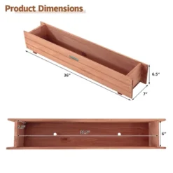 28/36/40 Inch Wooden Flower Planter Box Garden Yard Decorative Window Box Rectangular -Costway GUEST 578fe184 4868 44d9 9965 176b682ac96a