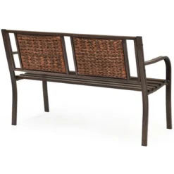 Costway Patio Garden Bench Steel Frame Rattan Backrest Park Yard Outdoor Porch Furniture 14 Costway Patio Garden Bench Steel Frame Rattan Backrest Park Yard Outdoor Porch Furniture -Costway GUEST 5794a5d8 de6e 4831 805f 19ddc9c8fba2