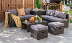 Costway 8PCS Patio Rattan Furniture Set Space-Saving Storage Cushion BlackTurquoiseNavy Cover 27 Costway 8PCS Patio Rattan Furniture Set Space-Saving Storage Cushion BlackTurquoiseNavy Cover -Costway GUEST 57cd3e3a da8a 4447 9836 29ad03f140da