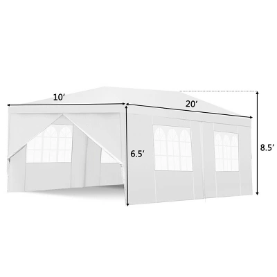 Costway Wedding Tent Canopy Party 10'x20' Heavy Duty Gazebo Cater Event W/Side Walls 1 Costway Wedding Tent Canopy Party 10'x20' Heavy Duty Gazebo Cater Event W/Side Walls