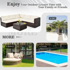 Costway 6PCS Patio Rattan Furniture Set Cushioned Sofa Coffee Table Garden 16 Costway 6PCS Patio Rattan Furniture Set Cushioned Sofa Coffee Table Garden -Costway GUEST 5860b9ec 2393 48ad 93c3 61751494554a