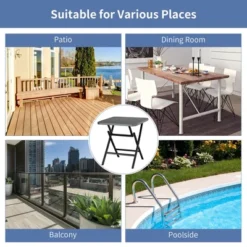 Costway Patio Folding Square Dining Table Aluminum Frame Tempered Glass Top 12 Costway Patio Folding Square Dining Table Aluminum Frame Tempered Glass Top -Costway GUEST 58a49194 7032 481e 893a f31d28578791