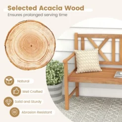 Costway 2-Person Bench Patio Acacia Wood Outdoor Loveseat Chair Garden Natural 12 Costway 2-Person Bench Patio Acacia Wood Outdoor Loveseat Chair Garden Natural -Costway GUEST 5954ce97 1700 49bf 8926 c79b2e929e3b