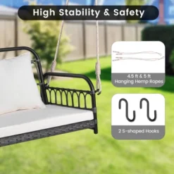 Costway Patio Swing Chair 2-Person Hanging Seat Outdoor Wicker Loveseat Cushioned Porch 13 Costway Patio Swing Chair 2-Person Hanging Seat Outdoor Wicker Loveseat Cushioned Porch -Costway GUEST 59aab919 a791 48c9 acd3 85f6ced5574e