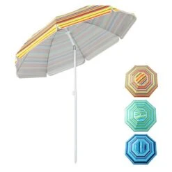 Costway 6.5Ft Patio Beach Sunshade Umbrella Portable Tilt Outdoor Yellowith Green/Navy/Blue -Costway GUEST 5a6e7c9f 0c7c 4de9 8429 00ef69ab5baa