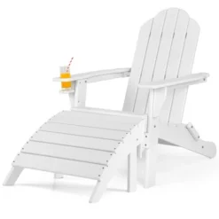 Costway HDPE Patio Folding Adirondack Chair Ottoman Set Footrest All-Weather -Costway GUEST 5aa22968 68f4 4e55 a084 ad8b54a1517d