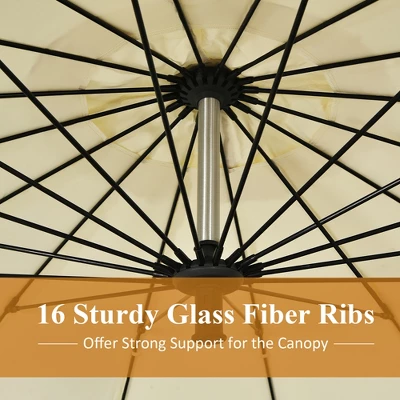 Costway 10ft Patio Offset Umbrella W/ Crank And Cross Base Aluminum 3 Costway 10ft Patio Offset Umbrella W/ Crank And Cross Base Aluminum - Image 3