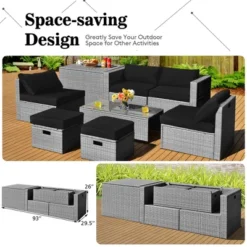 Costway 8PCS Patio Rattan Furniture Set Storage Waterproof Cover Cushion -Costway GUEST 5afbc38e b1a9 41b7 a730 37a362ef1946