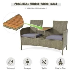 Costway 2-Person Patio Rattan Conversation Furniture Set Loveseat Coffee Table -Costway GUEST 5b9d4af5 6338 4617 ae42 c304bb4aa5d5