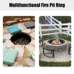 Costway 36 Inch Round Steel Fire Pit Ring Liner DIY Wood Burning Insert -Costway GUEST 5bbc0156 9513 4a95 87e1 4a5530011ed4