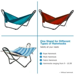 Costway Hammock Stand Heavy Duty Steel Frame Hanging Hooks Indoor Outdoor -Costway GUEST 5bfe1084 630b 4d0b bbb1 1cecb39d297c