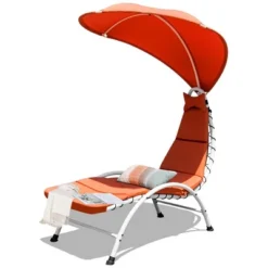 Costway Chaise Lounge Chair With Canopy Hammock Chair With Canopy OrangeBeigeTurquoise -Costway GUEST 5cf15053 bde9 424a a3b8 f25e83e78c25