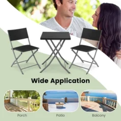 Costway 3PCS Patio Folding Rattan Bistro Set Chairs Backrest Table Garden Deck 17 Costway 3PCS Patio Folding Rattan Bistro Set Chairs Backrest Table Garden Deck -Costway GUEST 5d0338b5 142e 49c1 abf8 1e57c4b8a558