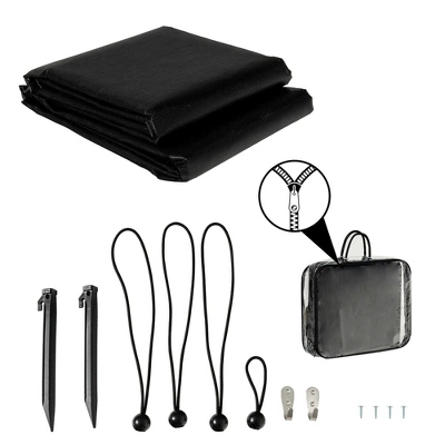 Costway 9' X 7'RV Awning Side Shade Black Mesh Screen Sunshade With Complete Kits 3 Costway 9' X 7'RV Awning Side Shade Black Mesh Screen Sunshade With Complete Kits - Image 3