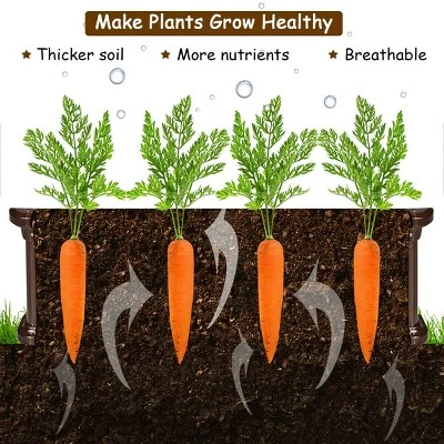 Costway 48''x24'' Raised Garden Bed Rectangle Plant Box Planter Flower Vegetable Brown 7 Costway 48''x24'' Raised Garden Bed Rectangle Plant Box Planter Flower Vegetable Brown - Image 7