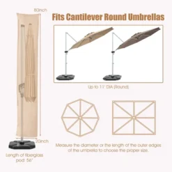 Costway Parasol Offset Cantilever Umbrella Cover 11ft Zipper Fiberglass Rod Outdoor 11 Costway Parasol Offset Cantilever Umbrella Cover 11ft Zipper Fiberglass Rod Outdoor -Costway GUEST 5ebe1a56 d29b 4e7b 82cb cebcab9dfd7c