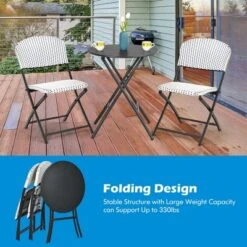 Costway 3PCS Patio Rattan Bistro Set Folding Table Chairs Garden Deck 17 Costway 3PCS Patio Rattan Bistro Set Folding Table Chairs Garden Deck -Costway GUEST 5f236d63 1672 470c a7bf 27aacc5bb1fd