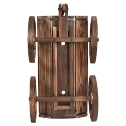 Costway Wood Wagon Flower Planter Pot Stand Garden W/Wheels -Costway GUEST 605f7d2e 91fa 4b62 99a2 e9440c004577 1