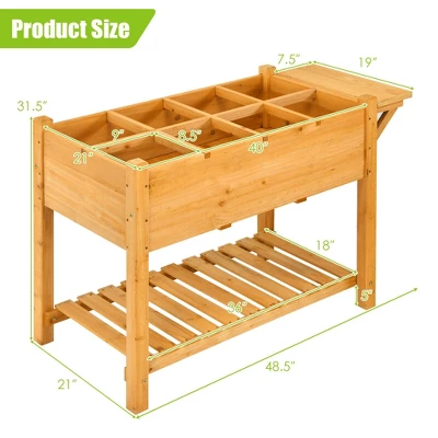 Costway Raised Garden Bed Elevated Planter Box Kit W/8 Grids & Folding Tabletop 1 Costway Raised Garden Bed Elevated Planter Box Kit W/8 Grids & Folding Tabletop