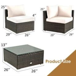 Costway 5PCS Patio Rattan Furniture Set Cushioned Sofa & Chair Coffee Table 16 Costway 5PCS Patio Rattan Furniture Set Cushioned Sofa & Chair Coffee Table -Costway GUEST 6097e81a 3d23 4c92 abe2 ab4236aa733b