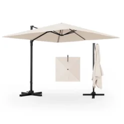Costway Patio 9.5FT Square Cantilever Offset Hanging Umbrella 2-Tier 360° Outdoor Beige/ Coffee/Navy 21 Costway Patio 9.5FT Square Cantilever Offset Hanging Umbrella 2-Tier 360° Outdoor Beige/ Coffee/Navy -Costway GUEST 60cd219e 3c25 483b 8638 572f139daa57
