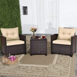 Costway 3PCS Patio Rattan Furniture Set Cushioned Conversation Set Sofa 24 Costway 3PCS Patio Rattan Furniture Set Cushioned Conversation Set Sofa -Costway GUEST 6117da74 f9ea 4205 af71 7f2026caa16c