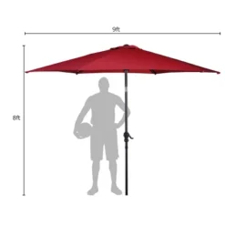 Costway 9FT Patio Umbrella Patio Market Steel Tilt W/ Crank Outdoor Yard Garden Burgundy -Costway GUEST 612f82c7 f1fb 44ed abc8 4983eda9cb3c