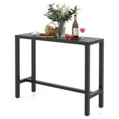Costway Outdoor Metal Bar Table Patio Rectangular Counter Height Dining Table Black 21 Costway Outdoor Metal Bar Table Patio Rectangular Counter Height Dining Table Black -Costway GUEST 6171ae79 2d6e 4718 ab9f 33145f4a1d19
