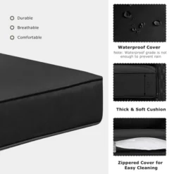 Costway Patio Rattan Rocker Chair Outdoor Glider Rocking Chair Cushion Lawn NavyBlackGrey -Costway GUEST 61f05fff 6394 4d0e 8272 8ffafb7afdad