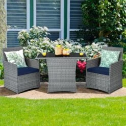Costway 3PCS Patio Rattan Furniture Set Cushioned Sofa Armrest Garden WhiteRedNavyTurquoise 27 Costway 3PCS Patio Rattan Furniture Set Cushioned Sofa Armrest Garden WhiteRedNavyTurquoise -Costway GUEST 61f9bb40 f9fa 45cb b758 747f6c831691